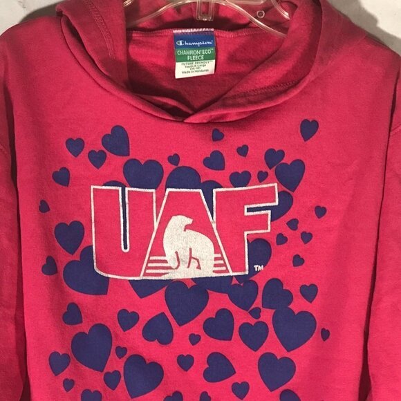 Champion Eco Fleece Women Pink Hoodie Activewear Workout Training Sweater - Picture 3 of 6